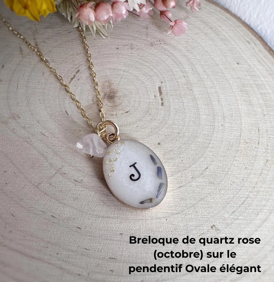 Breloque quartz rose3 pour bijoux au lait maternel Elégants et Délicats
