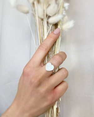 Bague coeur au lait maternel bijou souvenir 4