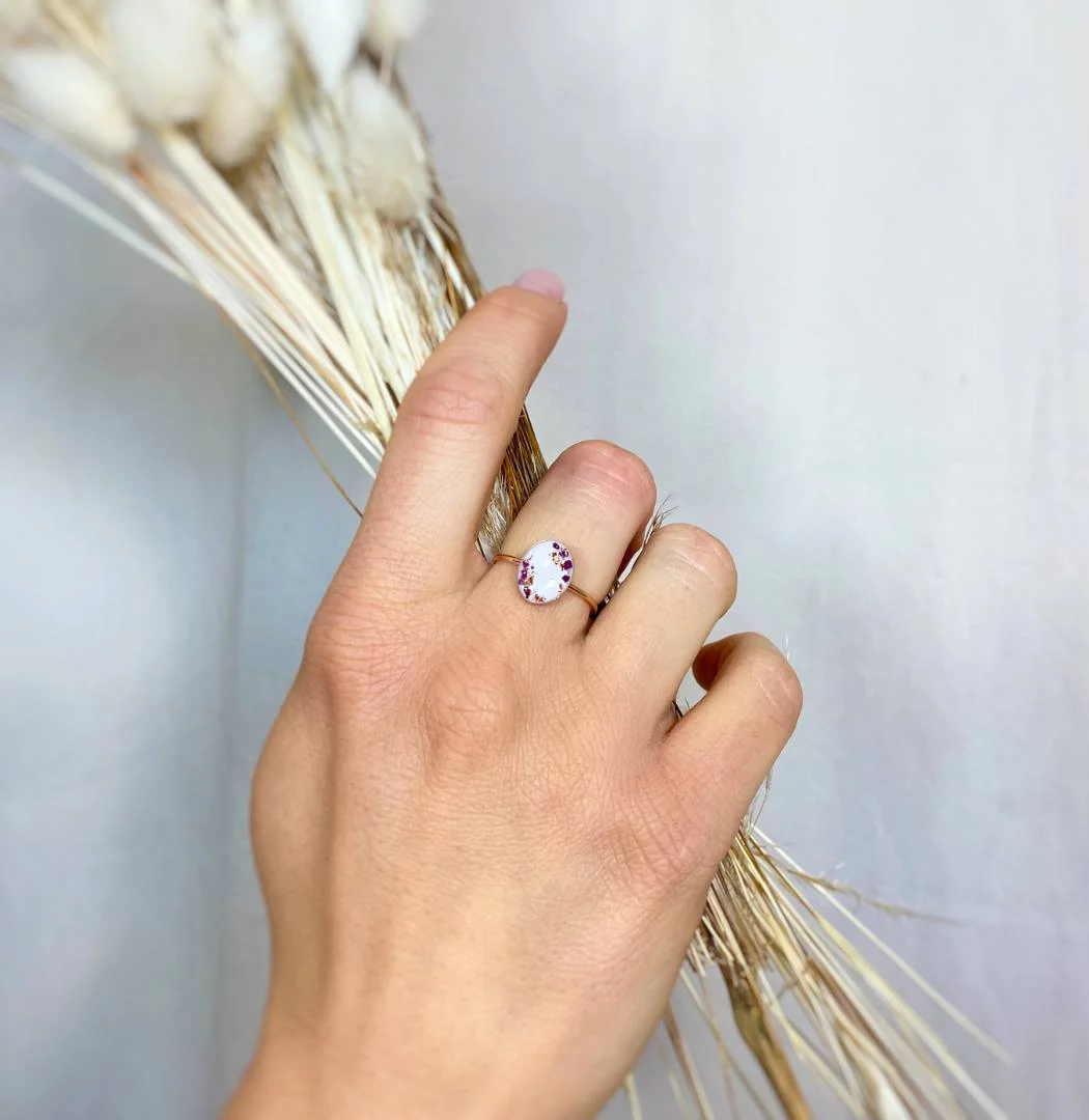 Bague En Argent Massif 925 - Taille 51/52 - Avec Pierre Ambrée - Occasion