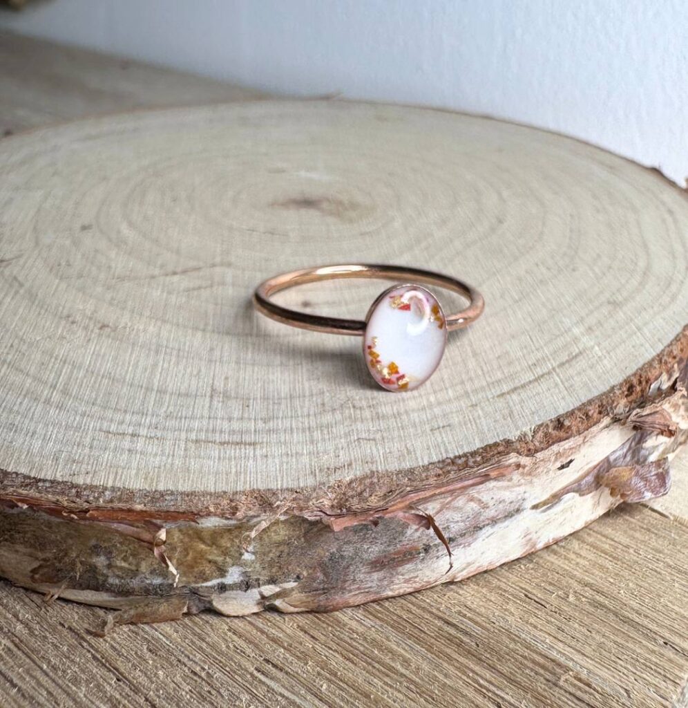 Bague ovale au lait maternel bijou souvenir 10
