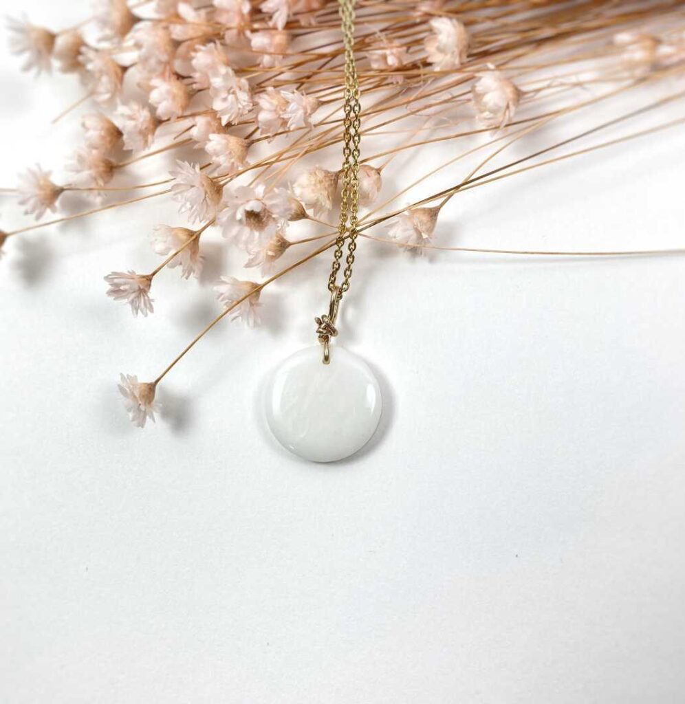 lune pendentif au lait maternel bijou souvenir