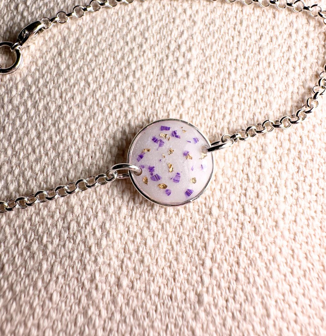 Cercle Précieux - Bracelet 3 Bracelet souvenir précieux au lait maternel et fleur de mariage
