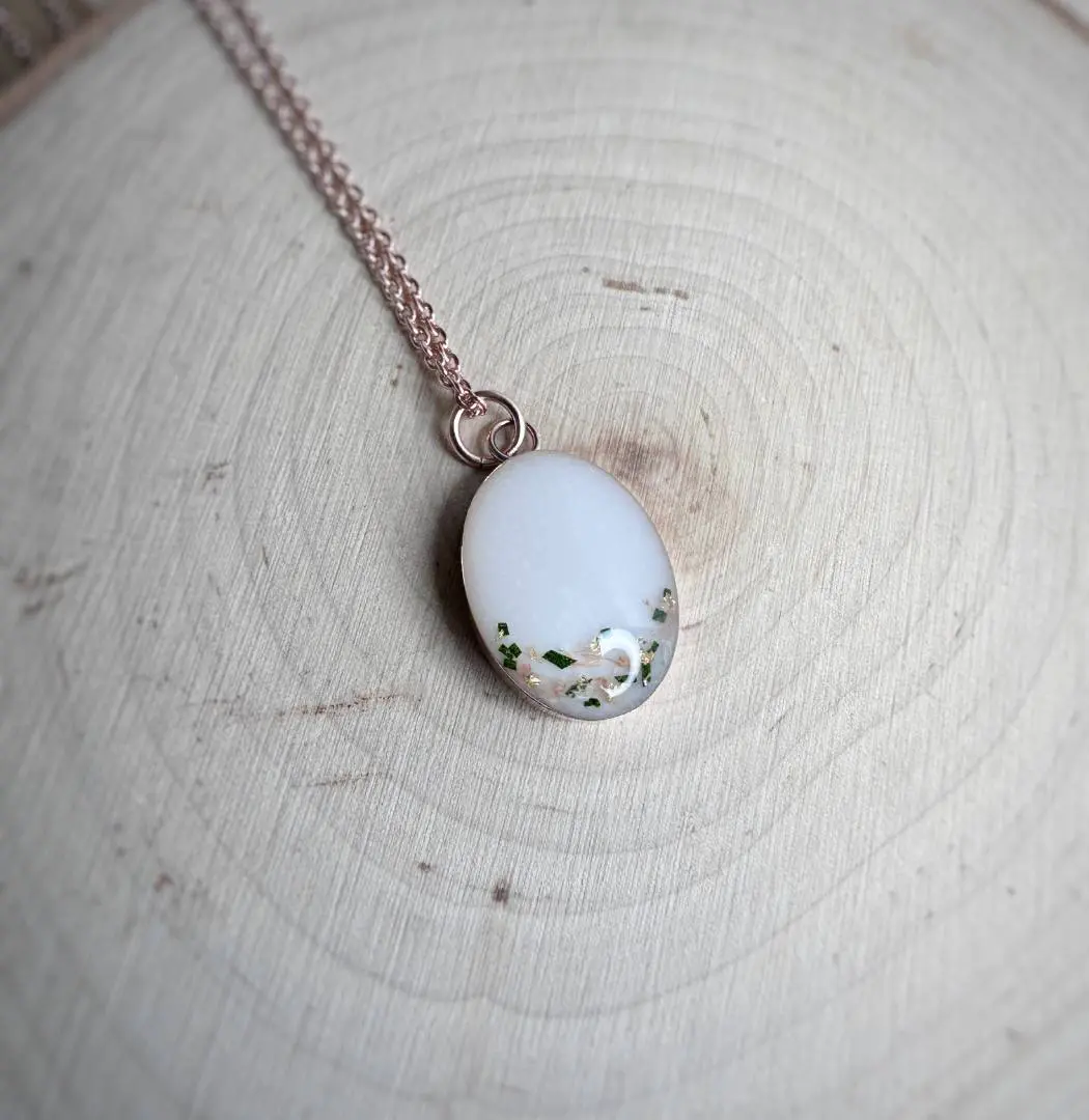 Ovale élégant pendentif bijoux au lait maternel 8