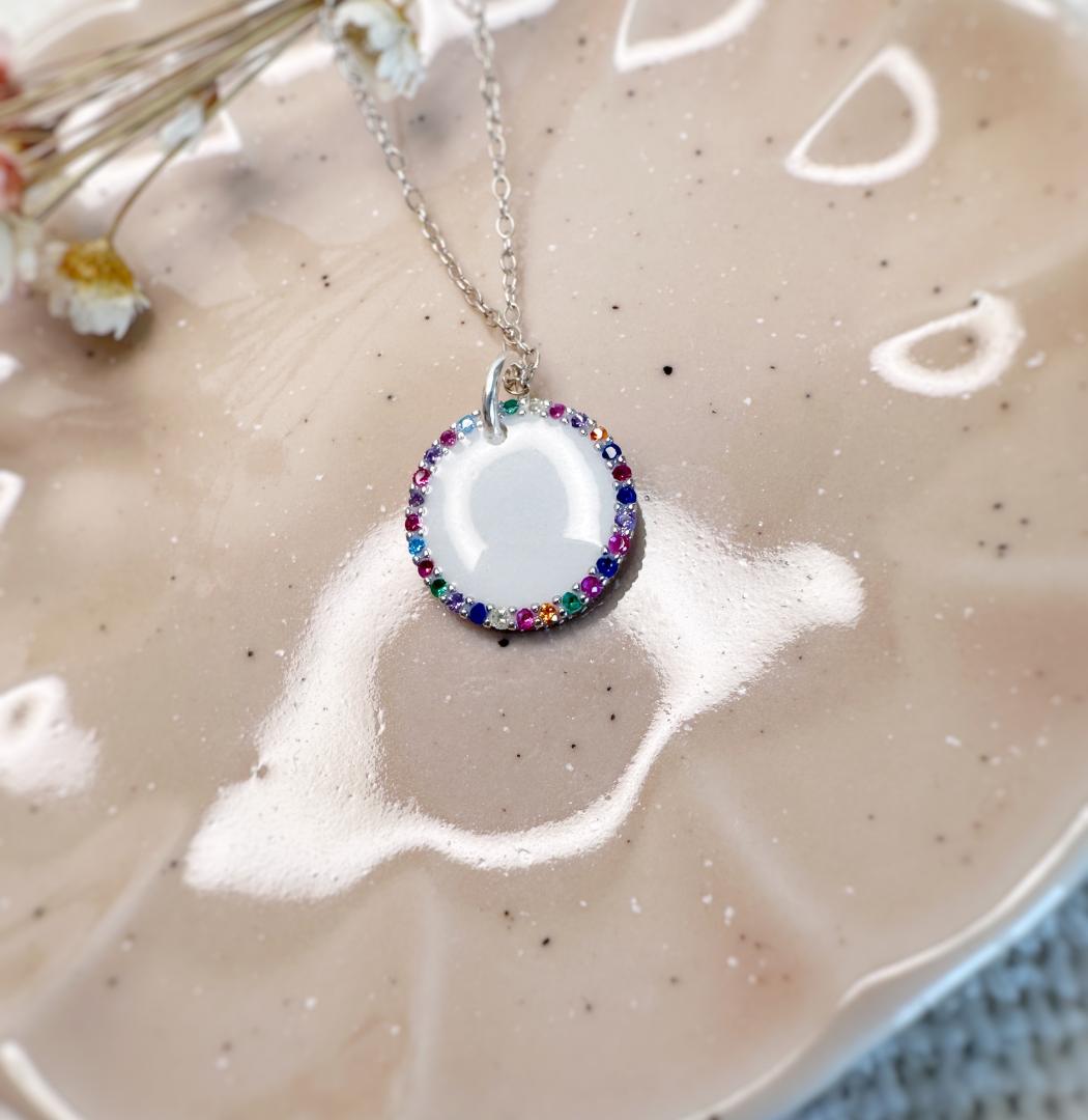 Arc en ciel pendentif bijou souvenir au lait maternel 3