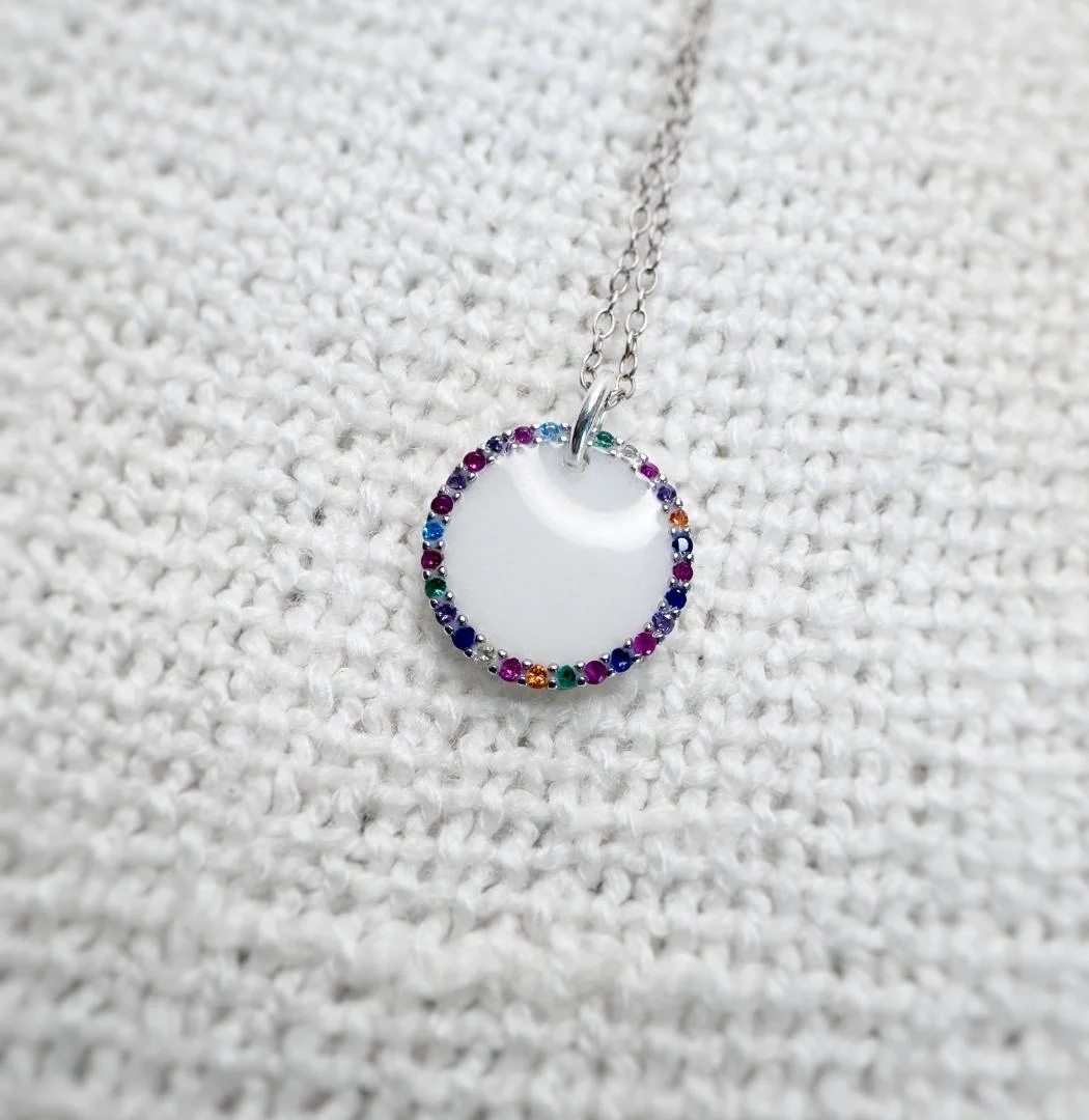 Arc en ciel pendentif bijou souvenir au lait maternel 1