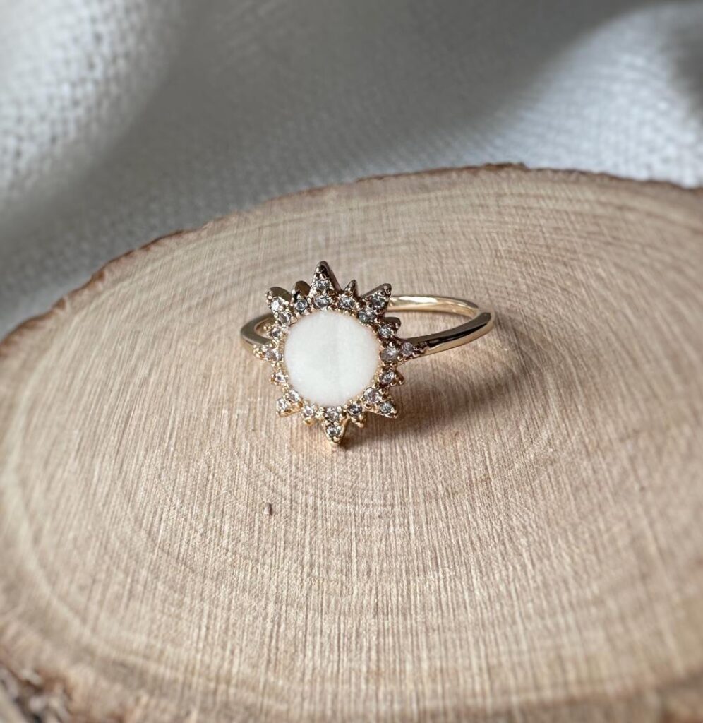 Bague lumineuse1 au lait maternel bijoux souvenir
