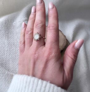 Bague lumineuse2 au lait maternel bijoux souvenir