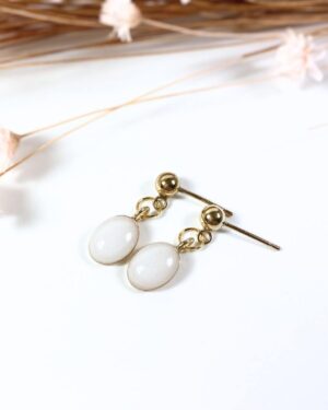 Boucle d'oreilles Rétro au lait maternel - bijou souvenir d'allaitement 1