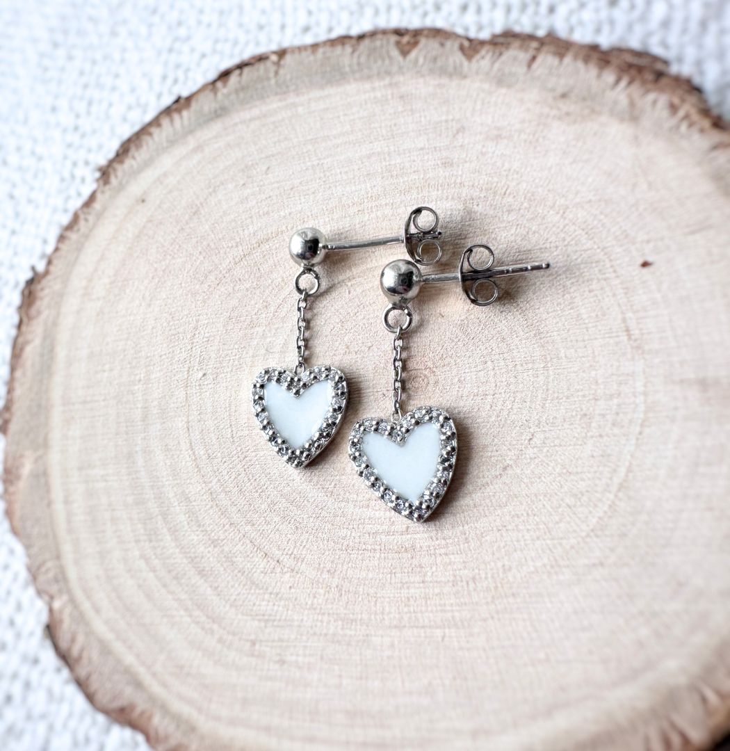 LOVE Boucles d'oreilles au lait maternel. Bijoux souvenirs