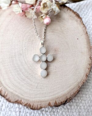 Croix pendentif au lait maternel, bijoux souvenirs 1