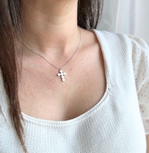 Croix pendentif au lait maternel, bijoux souvenirs 3