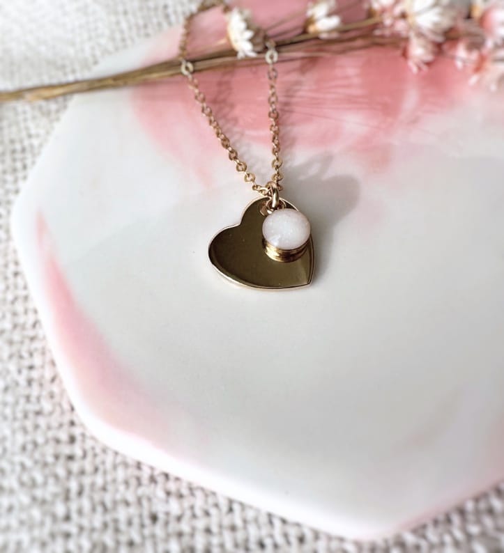 Heart pendentif au lait maternel