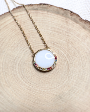 Chatoyant pendentif au lait maternel 1