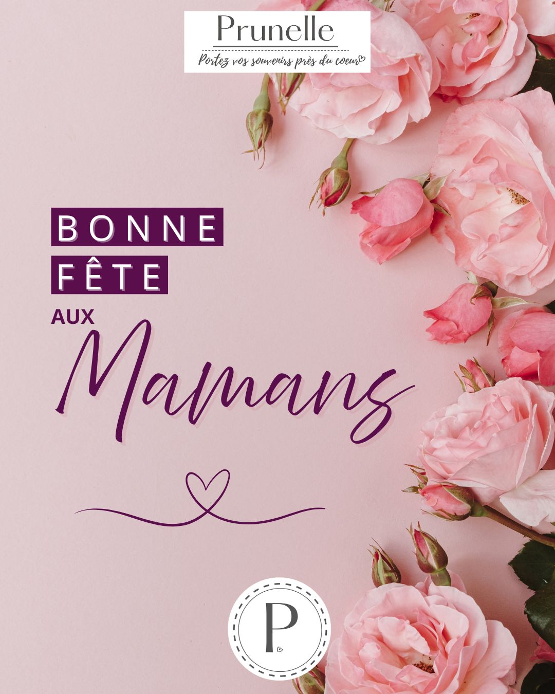 Rose et Blanc Traditionnel Fete des Meres Publication Instagram