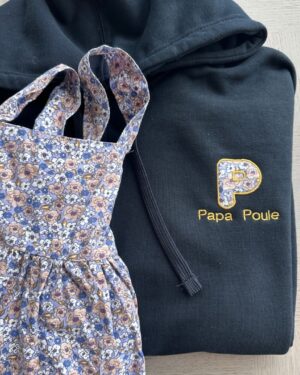 Sweat hoodie zippé lettre chérie souvenir avec vos textile de bébé3